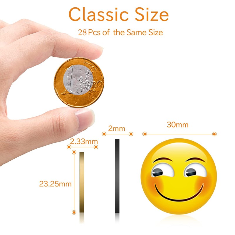 MORCART Pack of 28 Magnets, Emoji Fridge Magnets, Funny Smiley