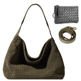 Suede Tote Bag for Women Woven Bag Crossbody Bags Casual Tote Bag, Green