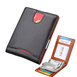 Unbranded Men Women Leather Card Wallet Foldable Card Bag ID Card Holder Purse Money Clip