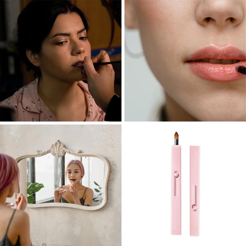 LELEVTXP Lip Brush Retractable Lipstick Applicator Portable Lipstick Brush for