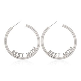 Inspirational Message Letter Earrings - Boho Positive Vibe Stamped Word Religious Blessed, Love, Faith, Mama Hoops, Studs, Metal, not known,