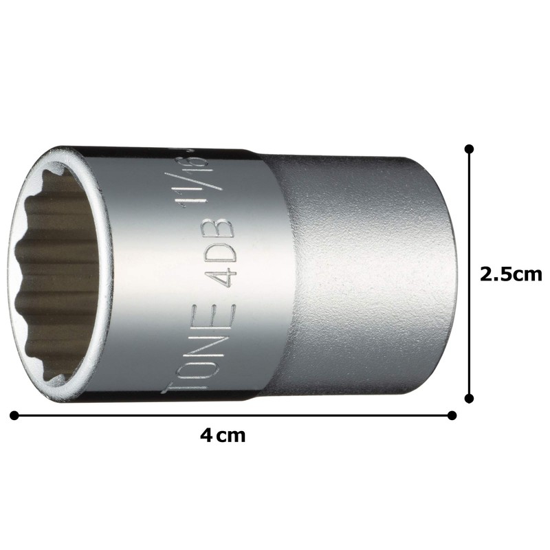 Tone 4DB-22 Socket (12-square) 1/2 inch (12.7 mm) Insertion Angle,