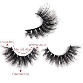 2 Pairs Cat Eye False Eyelashes, Wispy Cluster Lashes, Natural Look Curl Eye Makeup Strip Lashes For Women Girls Eye Extensions