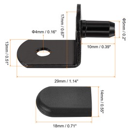 uxcell Shelf Support Pegs, 50pcs 5mm(1/5") L-Shaped Support Bracket Pegs Shelf Pin with Rubber Sleeve for Furniture Shelves Supplies, Black