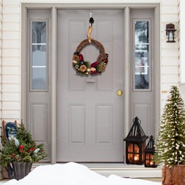 Festive Christmas Wreath for Front Door with string hanger – Perfect Outdoor Christmas Decorations to add to your Christmas decorations! (Bronze)