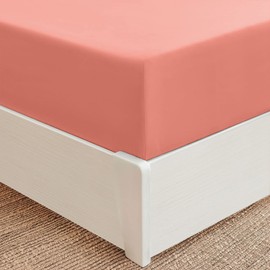 Mellanni Extra Deep Pocket Full Fitted Sheet - Iconic Collection Bedding Sheets - Soft & Cooling Sheets for up to 21" Deep Mattress - Wrinkle, Fade, Stain Resistant - 1 PC (Full, Coral)