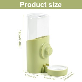 XHYASD 600ml Rabbit Water Bottle, Hanging non Drip Automatic Water Dispenser Rabbit for Bunny, Chinchilla, Guinea and Hedgehog (Green)