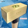 WEDO Brass Flat Hammer 2000g(4lb), Sledge Hammer with Fiberglass Handle,