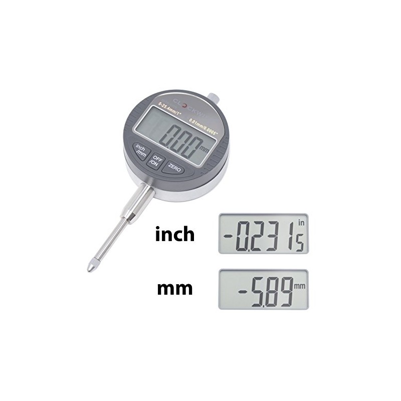 Clockwise Tools Digital Indicator with Magnetic Base Holder Stand, DIBR-0055