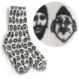 Gymmaster Socks, Thick, Middle Length, Happy Paint, Total Pattern, Non-Slip, Rib Switching, Pile Included, PATY, A/SMILE