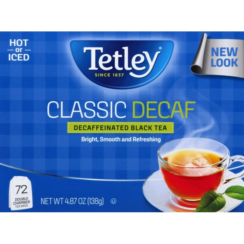 Tetley, Decaffeinated Classic Black Tea Bags, 72 Count