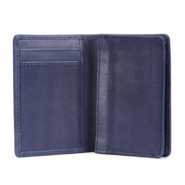 TheAntiq Premium Leather Card Wallet, RFID Blocking Expandable Business Card Case, Bifold Card Holder for Men and Women, Men's Purse, Wallet for Men (Business Card Wallet, Blue)