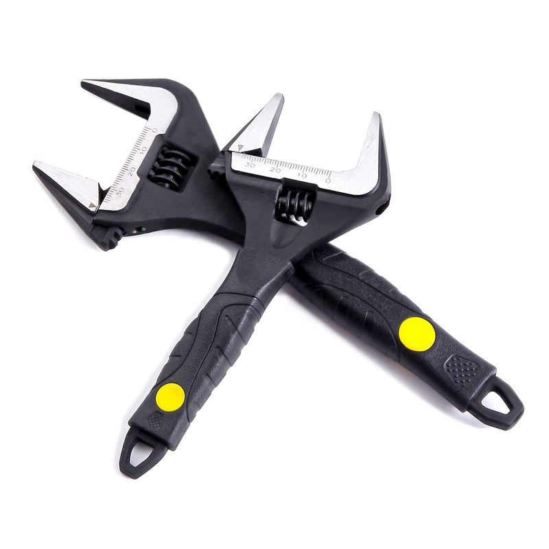 Sharp-tec Adjustable Spanner Set, Wide Jaw Opening Adjustable Wrench, Heavy-Duty
