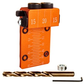 O'SKOOL 10mm Solid Aluminum Doweling Jig kit Kit with Laser Cut Witness Mark and Depth Scale, 10mm Self-Centering Dowel Jig Kit with Cobalt M-35 Drill Bit