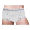 BENEFIT WEAR Men's Briefs with Side Snap Closure (M) White