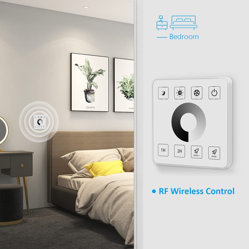 RGBZONE LED Light Strip Dimmer, RF Wireless Remote Control, Dimmable