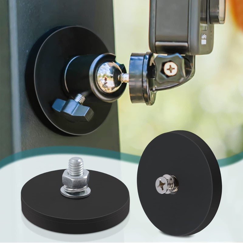 4Pcs Rubber Coated Magnets, 30LBS Bolt on Magnets with M6
