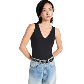 commando Women's Neoprene Deep V Bodysuit, black, l