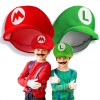 Par de Gorras Mario Bross Y Luigi Gorro Disfraz Fiesta