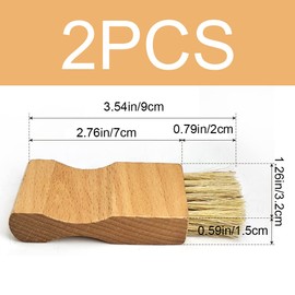 2 Pcs Shoe Polish Applicator Brushes Small Shoe Cleaning Brushes Wooden Handle Shine Shoes Brushes for Leather Boots Shoes Bags