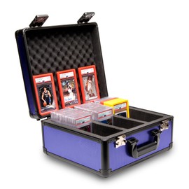 SLAB ARMOR FUSION 3 Row Graded Card Storage Box PSA Card Slab Case For Graded cards Holds 120+ Slabs Graded Card Case PSA Slab Box Graded Card Storage Sports Baseball Card Collector Gifts (NAVY BLUE)