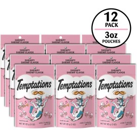 Temptations Classic Crunchy and Soft Cat Treats Shrimpy 3 Ounce (Pack of 12)