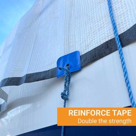 Hippo Outdoor Grommet Reinforcement Tape - Double Eyelet Strength, Repair tarp Eyelets, Tarpaulin Grommets kit, Tarpaulins Protection 10-Pack (1220)