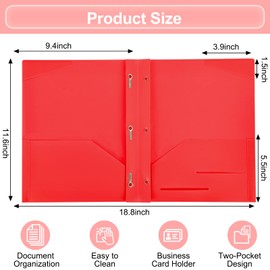 EOOUT 5pcs Folders with Pockets and Prong Pocket Folders Folders with Prongs File Folders with Fasteners for Office School Students Teachers (5 Pastel Colors)