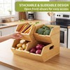Bamboo Pantry Storage Bins, Stackable Potato and Onion Storage Bin