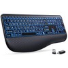 Large Print Backlit Wireless Keyboard – Silent Keyboards with Wrist