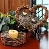 KARMELLING 1 PC Natural Grapevine Heart Baskets Wreath, 5 Inch