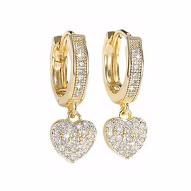 FFWTPY Women's Earrings 14K Cubic Zirconia Drop Earrings Drop Style Suitable for Dinner Parties and Everyday Wear Trendy and Fashionable for Women, Copper