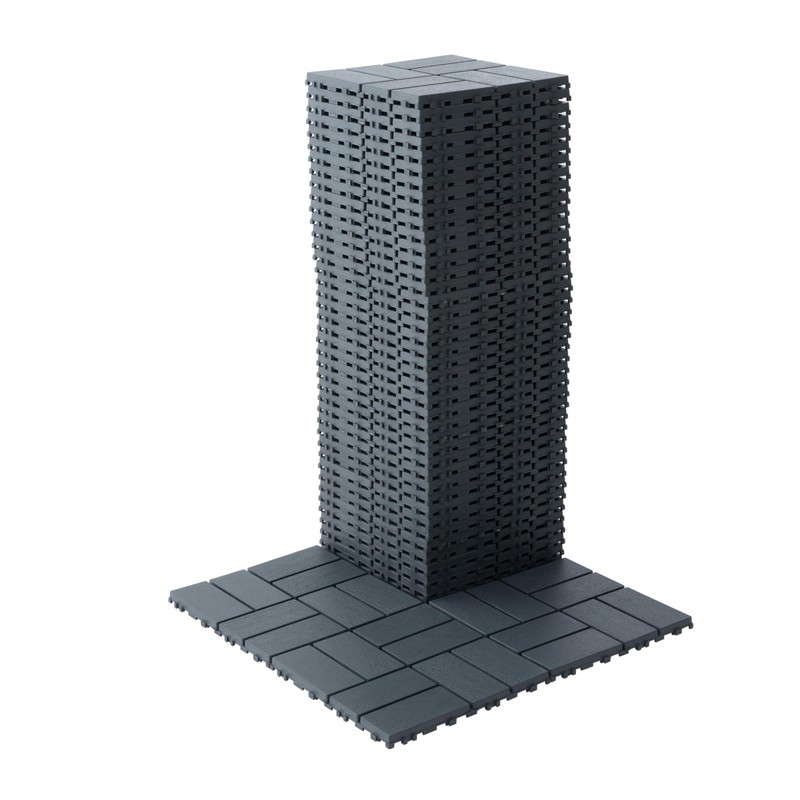 WONSHREE Plastic Interlocking Deck Tiles 12"x12" Waterproof Outdoor Patio Flooring