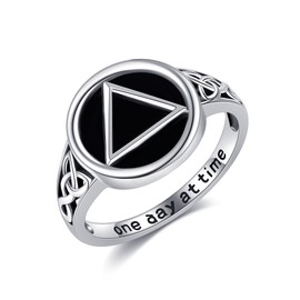 ONEFINITY Sobriety Gifts 925 Sterling Silver AA Coins Rings AA Jewelry for Women