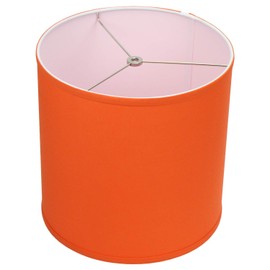 FenchelShades.com 12" Top Diameter x 12" Bottom Diameter 12" Height Cylinder Drum Lampshade USA Made (Carrot)