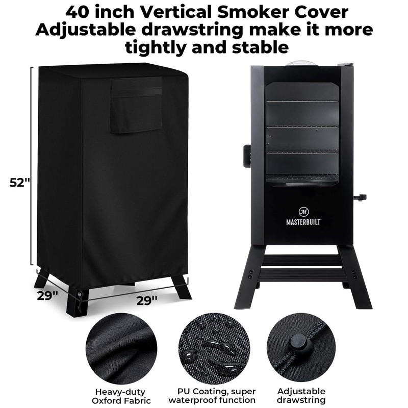40-inch Vertical Smoker Cover, Compatible with Most of Vertical Smoker