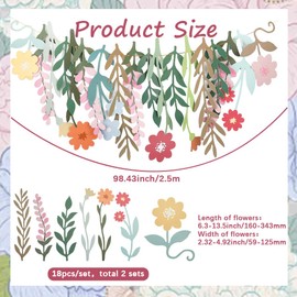 GORGECRAFT 2 Sets 36Pcs Flower Banner Wildflower Garland Garden Party Decorations Spring Summer Garden Hanging Decors Artificial Flower Leaves for Birthday Wedding Backdrop Tea Party Supplies