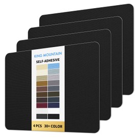 KING MOUNTAIN Canvas Repair Patch 9 x11 Inch 4 Pcs Self-Adhesive Waterproof Fabric Patch for Sofas, Tents, Furniture,Tote Bags, Car Seats (Black)