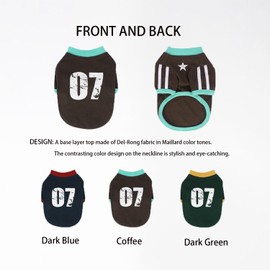 LUVMOJO Dog Sweatshirt, Warm and Soft Pet Shirt for Small and Medium Dogs, Ideal for Puppies and Cats, Winter Clothing for Boys and Girls (Coffee,L)