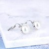 QUKE 12mm Simulated Pearl Clip On Stud Earrings Non Pierced