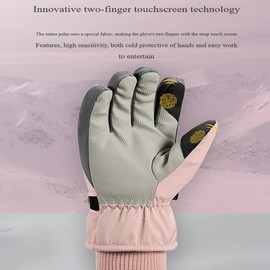 BSLVWG Winter Thermal Gloves for Women,Outdoor Windproof Waterproof Winter Warm Thermal Gloves Touchscreen Anti Slip Bike Cycling Gloves for Ski Snow Sports Snowboard Riding Running (Pink)