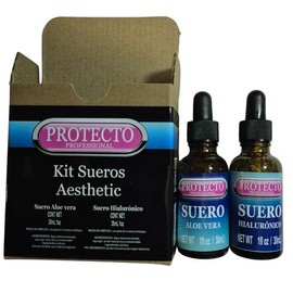 Kit Sueros conductores Aesthetic: microcorriente, corriente galvanica, luz pulsada Sérum de Aloe Vera y Ácido Hialurónico, 2 Frascos de 30ml, para Hidratación Profunda y Reducción de Líneas Finas.