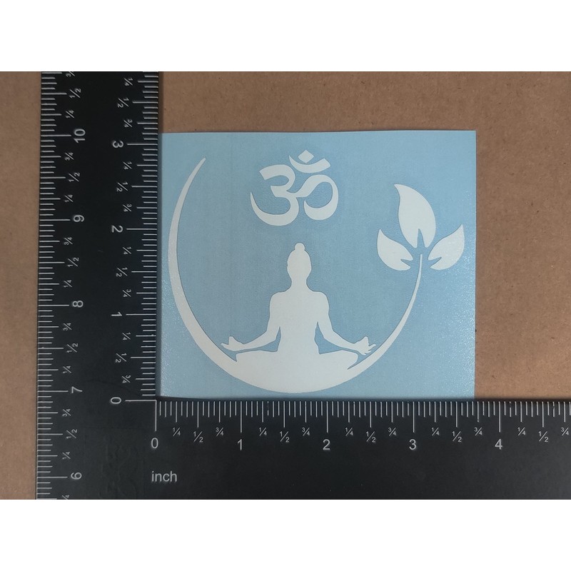Om (Aum) Decal 4 Pack: Meditation Om, Om Symbol Flower,