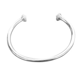 Treasure Bay Silver Bracelet for Women Men 925 Sterling Silver Solid Open Torque Bangle