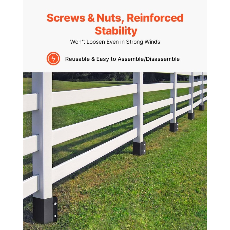 VEVOR Fence Post Anchor, 4 Pack 4 x 4 Inches