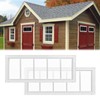 2 Pack Shed Windows 10'' x 29'' White Flush Mount