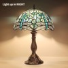 Pterying Tiffany Dragonfly Table Lamp, 18'' Tall Vintage Stained Glass