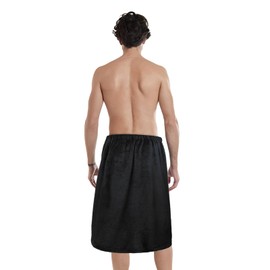 Saunakilt Men's Sauna Towels Soft Bath Towel Beach Towel Men Sauna Kilt Short Cut Elastic Waistband Soft Sauna Towel Sauna Skirt with Patch Pocket