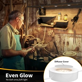 WOBANE Hardwired Under Cabinet Lights,Linkable LED Puck Lighting with Switch,DIY Under Counter Light for Kitchen,Showcase,Bookcase,Recessed&Wall Plug in,Natural White 4000K,120V,Set of 3