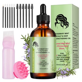 Rosemary Essential Oil, 60ml Rosemary Oil for Hair, Rosmarinöl Haare, Hair Essential Oil, Rosmarin öl für Kopfhaut und Haar, Kopfhaut Massagebürste for Hair, Wimpern, Augenbrauen